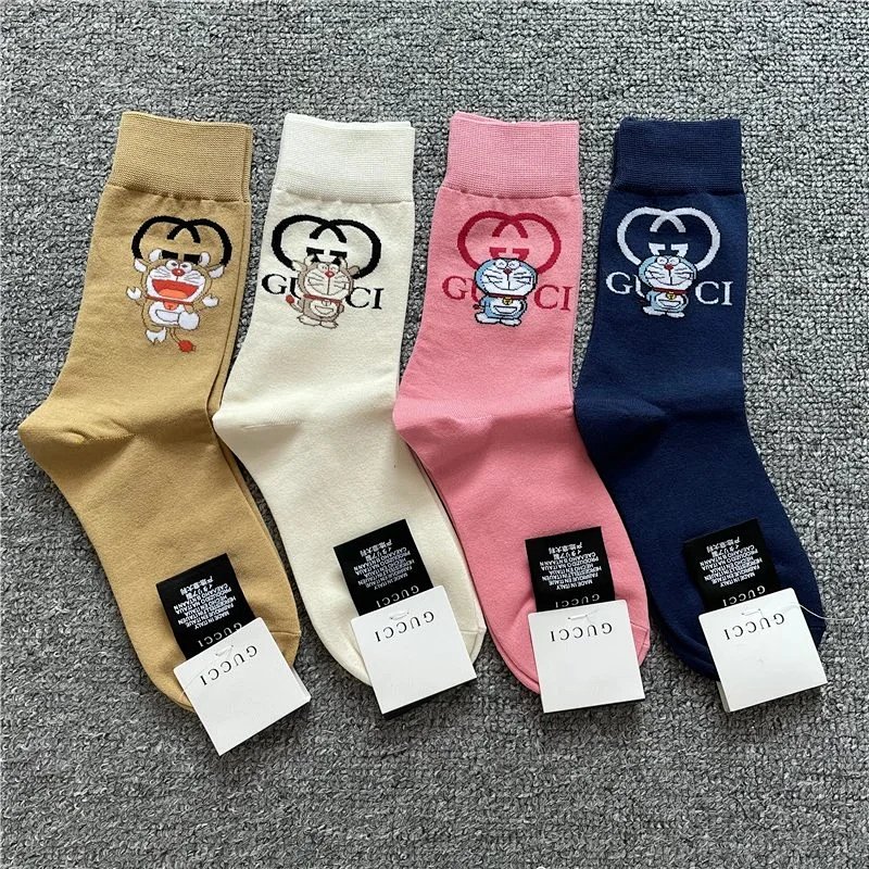 Doraemon New High-Quality Four-Color Trendy Mid-Calf Socks