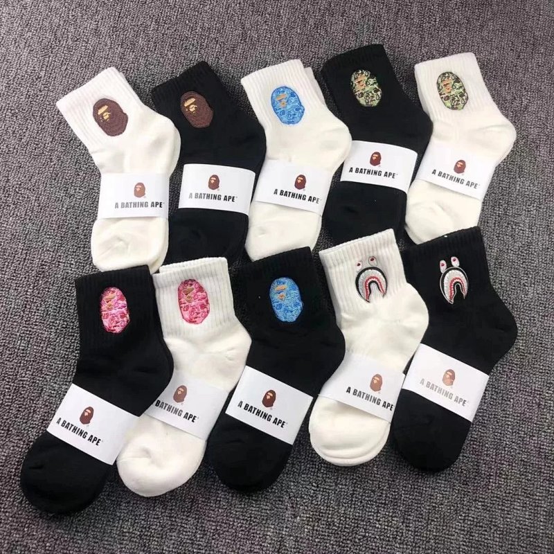 Bape short cut BIg logo socks