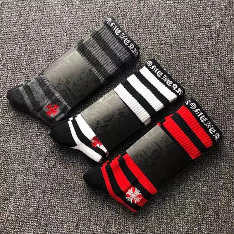 Chrome hearts stripe socks