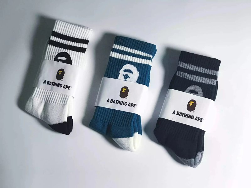 Bape socks 条纹人猿头