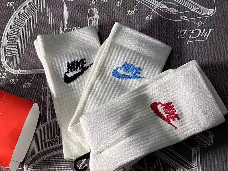 NK 3 color beige socks ( flat bottom & towel bottom)