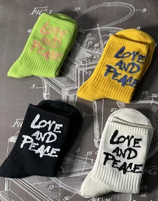 love and peace socks