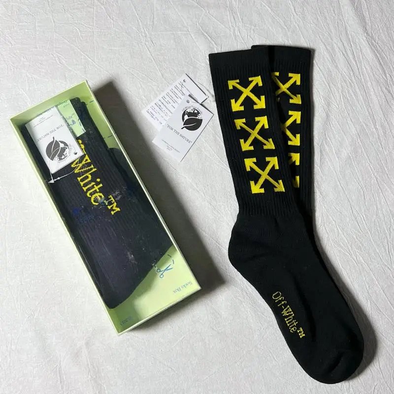 OFF-WHITE BLACK YELLOW socks