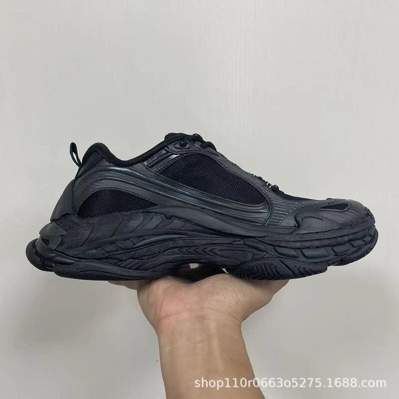 GO New Paris 24th Generation Black Thick Sole Dad Shoes Unisex Sports Shoes Breathable Mesh Versatile Trendy Casual Shoes