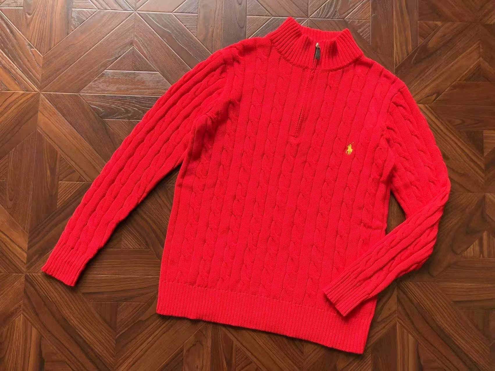 Sweater Half-Zip Red Yellow Logo