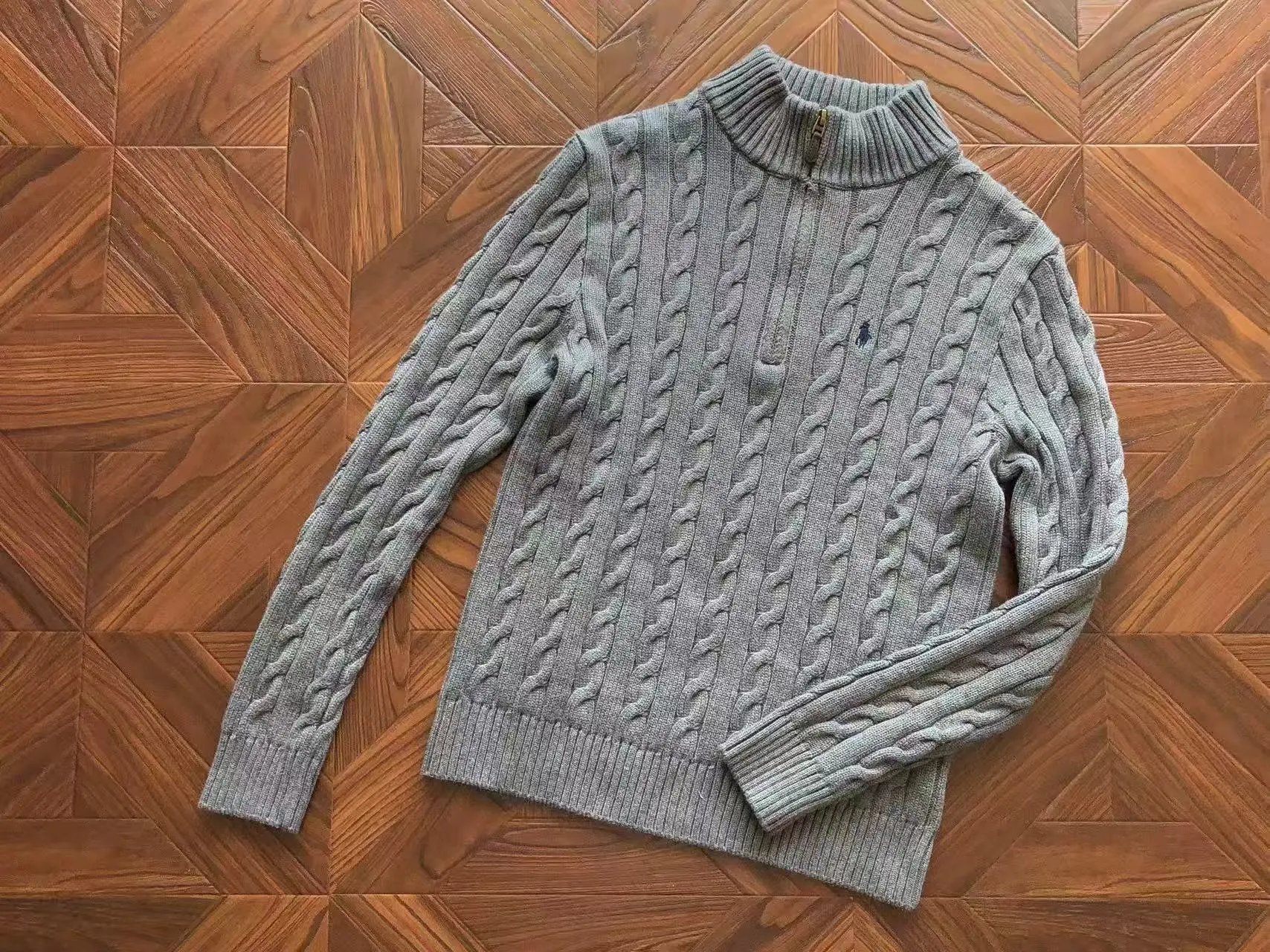 Sweater Half-Zip Grey Black Logo