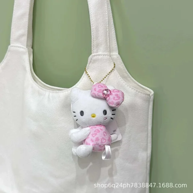 Unbranded Uncategorized Plush cat doll keychain with heart-shaped carabiner product detail image 17