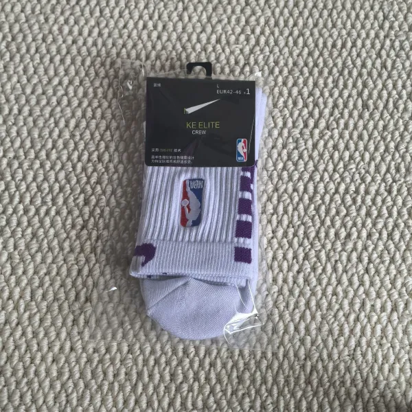 Nike KE Elite Crew Socks White Purple NBA - 1