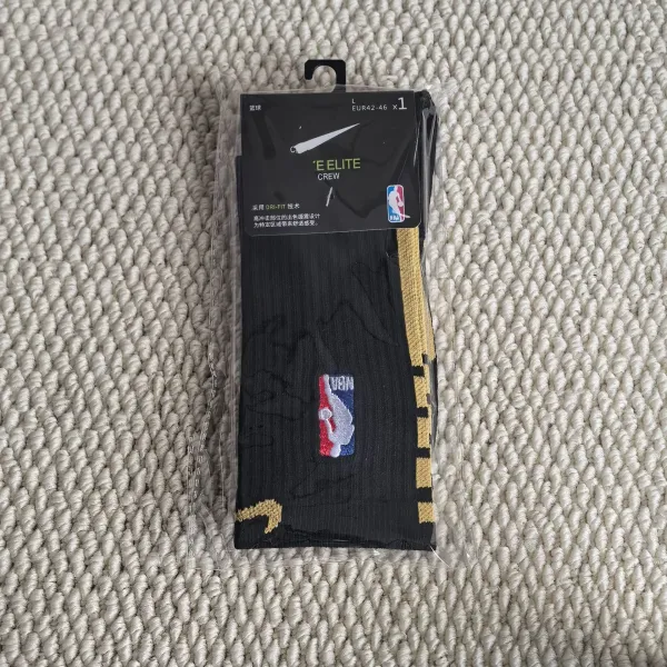 Nike Elite Crew Socks Black/Gold NBA Edition - 1