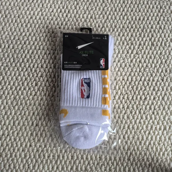 Nike NBA KE Elite Crew Socks White/Gold - 1