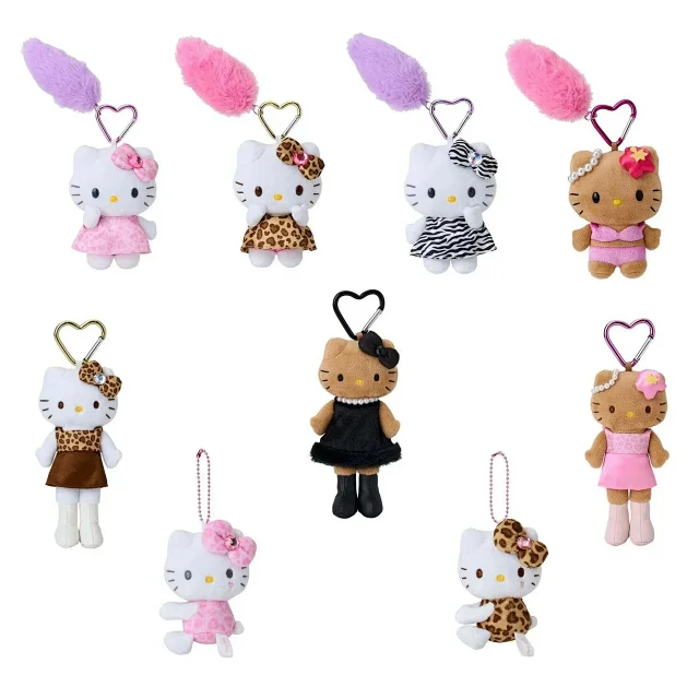 Unbranded Uncategorized Plush cat doll keychain with heart-shaped carabiner product detail image 1