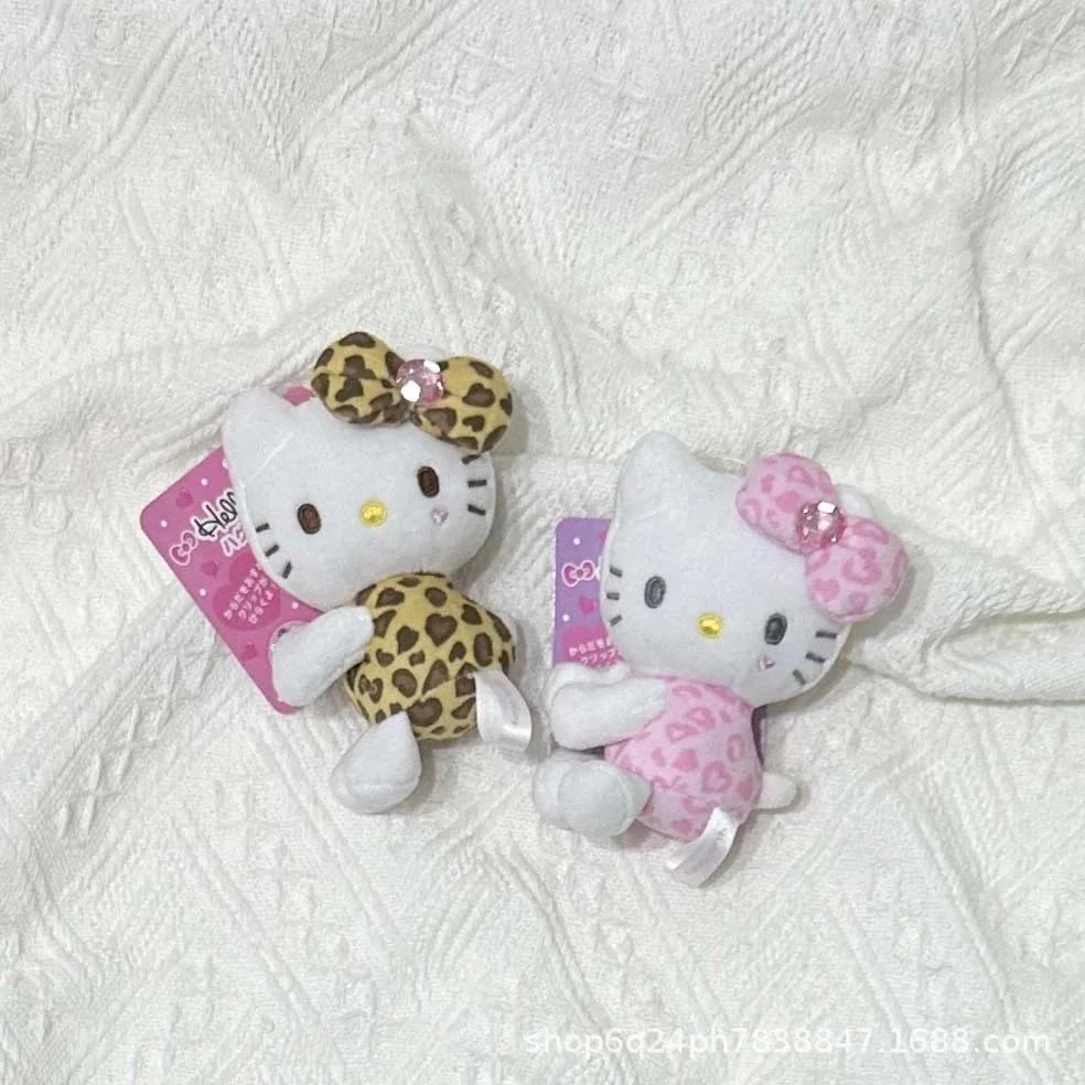 Sanrio Hello Kitty Leopard Print Bow Keychain Plush - 5
