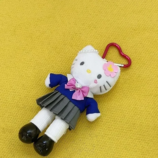 Unbranded Uncategorized Plush cat doll keychain with heart-shaped carabiner product detail image 7