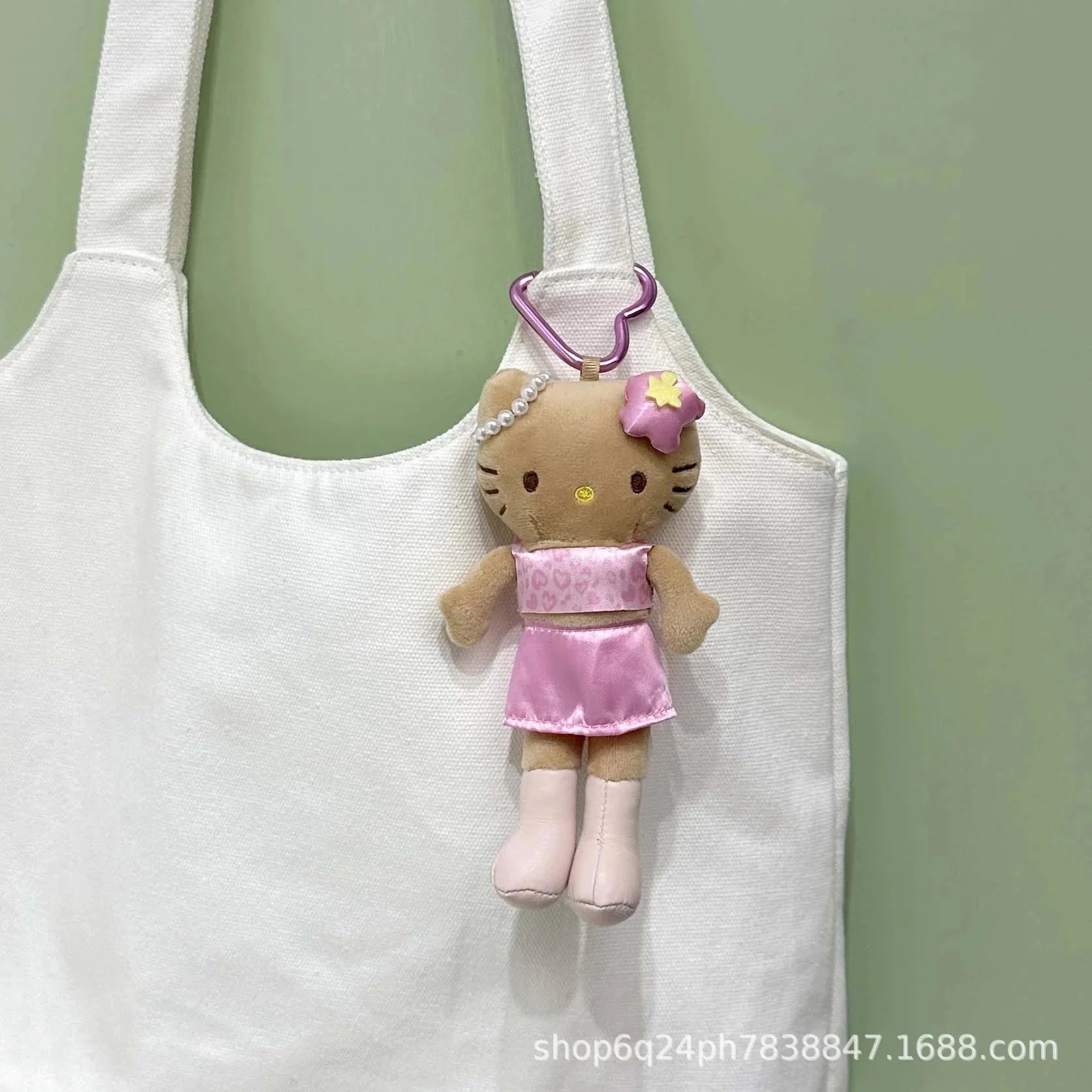 Sanrio Hello Kitty Leopard Print Bow Keychain Plush - 12
