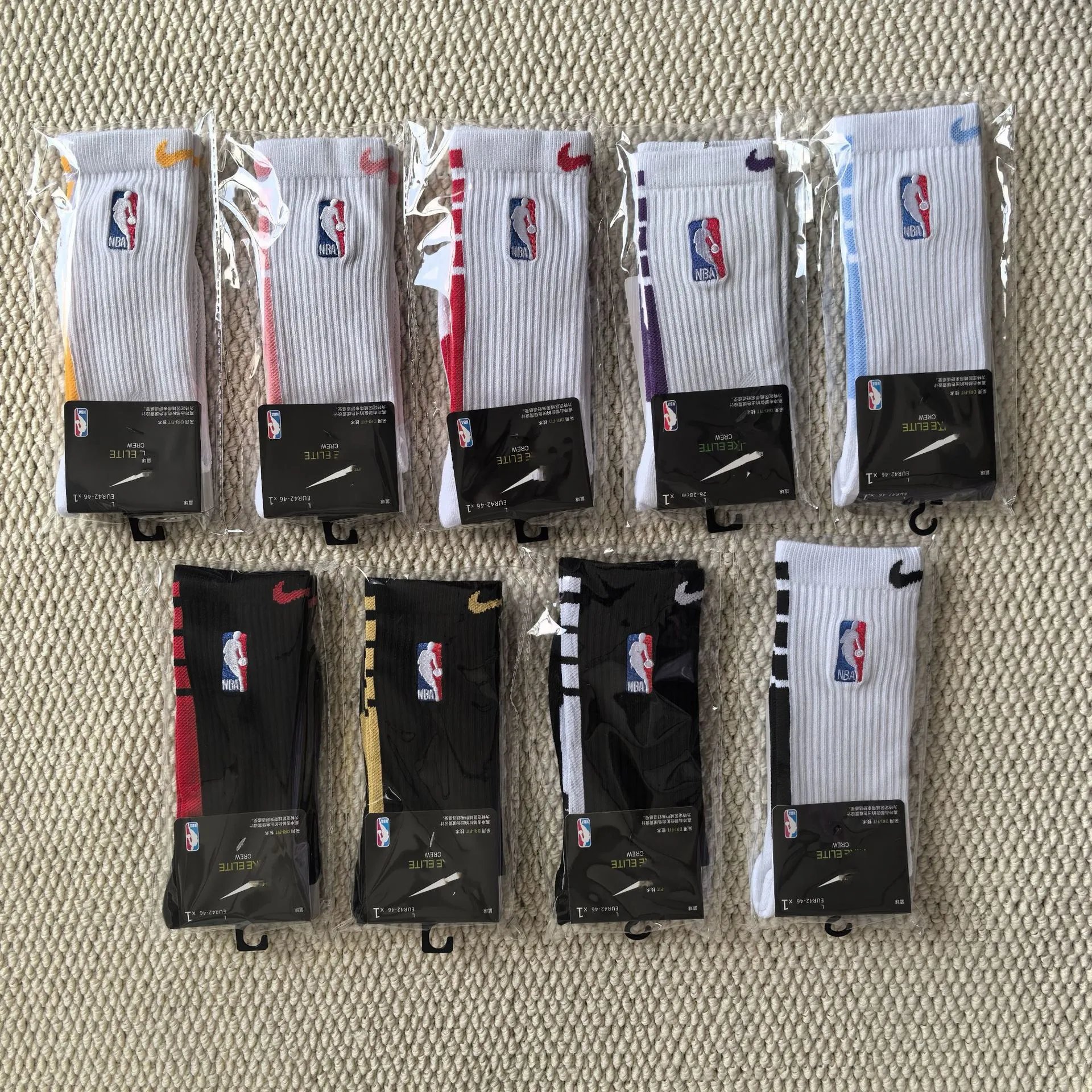 Nike Elite Crew NBA Black Socks - 11