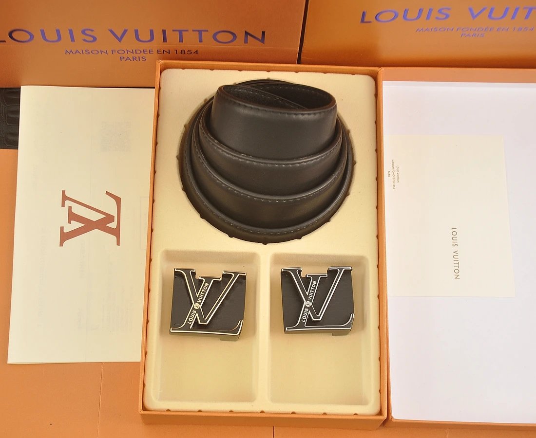 Louis Vuitton Belts Monogram embossed belt with LV buckle — 18