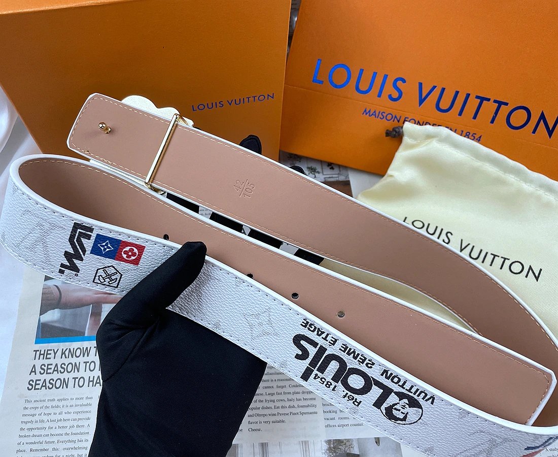 Louis Vuitton Belts Tiger-head buckle belt with monogram and graphic patches image 14