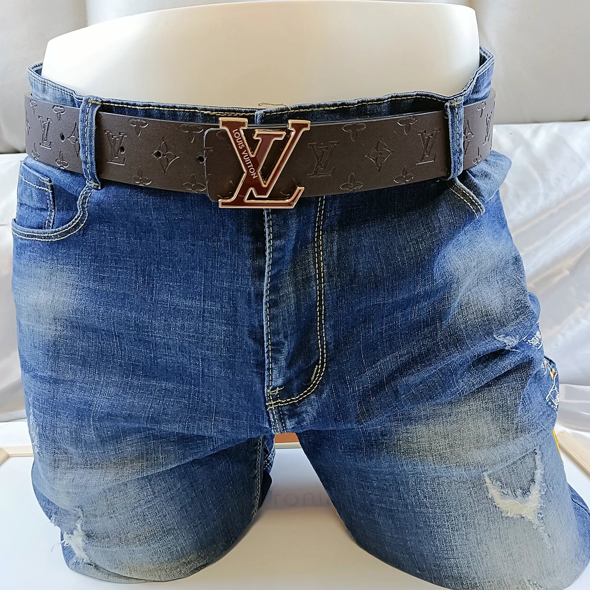 Louis Vuitton Belts Monogram embossed belt with LV buckle image 13