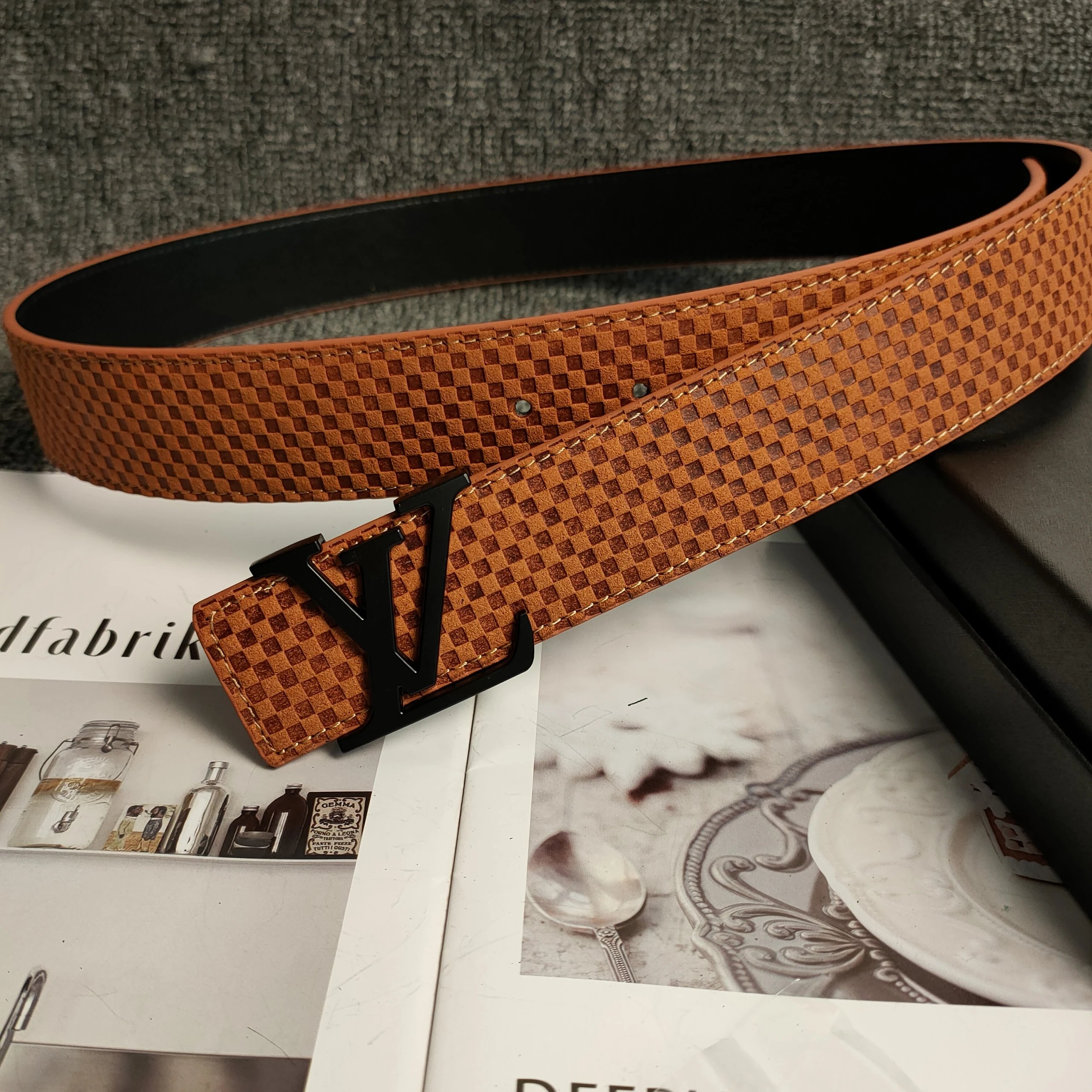 Louis Vuitton Belts Monogram embossed belt with LV buckle — 26