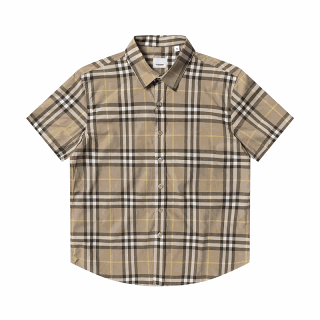 Burberry Shirts 2-SH-002 short-sleeve check button-up shirt product detail image 1