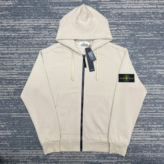 Stone Island Hoodies & Sweatshirts Hooded zip-front and pullover with compass sleeve badge product detail image 14