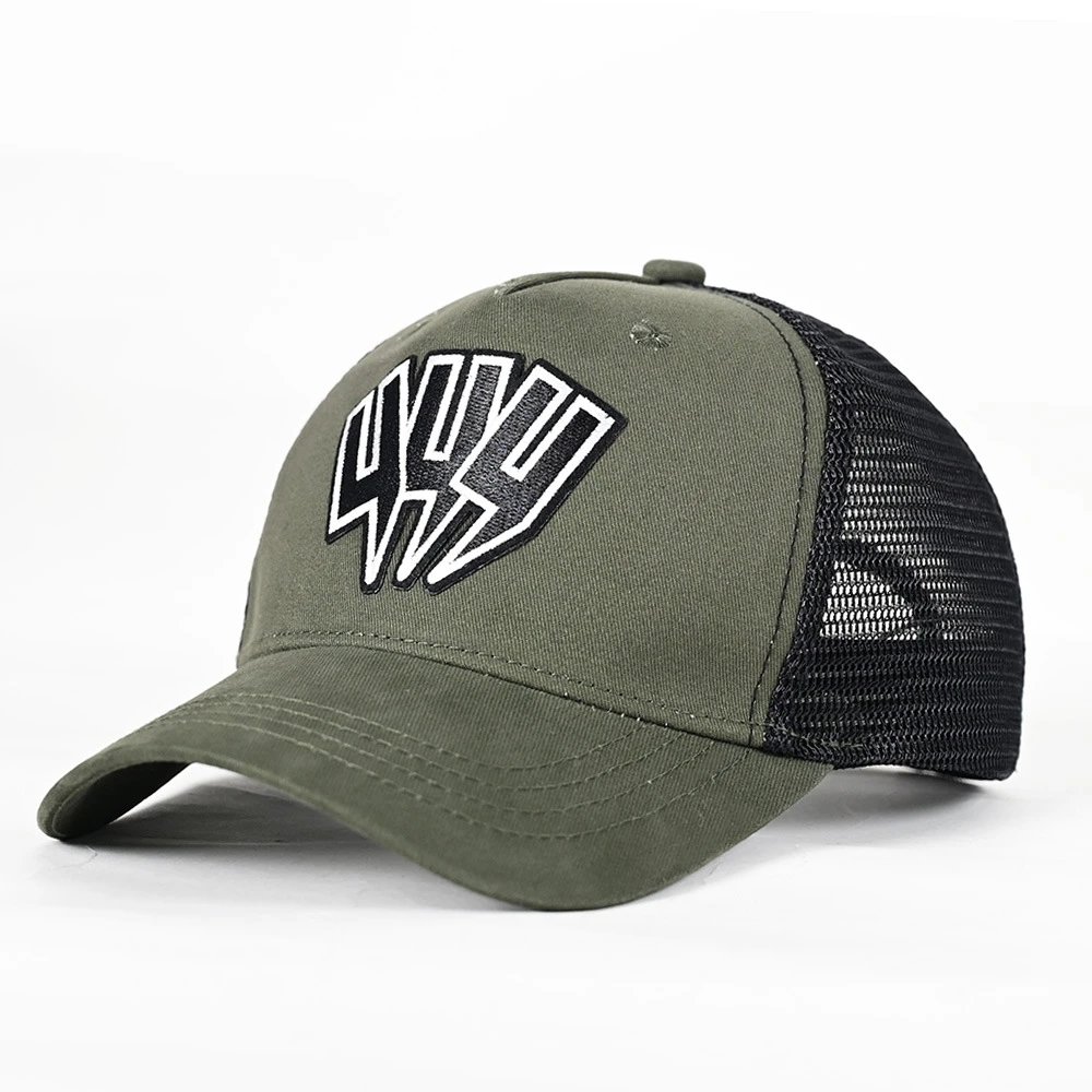 Unbranded Hats Mesh-back trucker cap with embroidered lightning graphic image 7