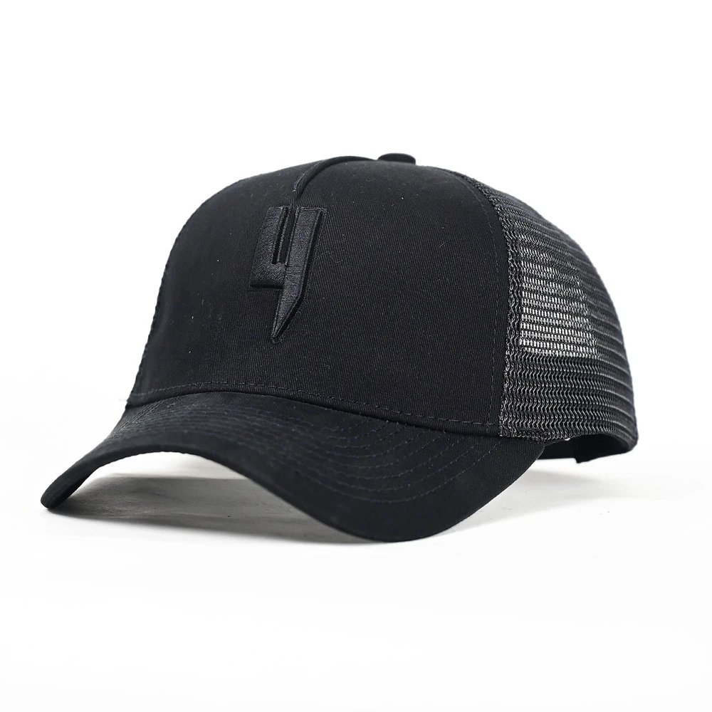 Unbranded Hats Mesh-back trucker cap with embroidered lightning graphic — 27