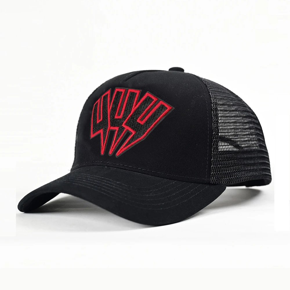 Unbranded Hats Mesh-back trucker cap with embroidered lightning graphic — 34