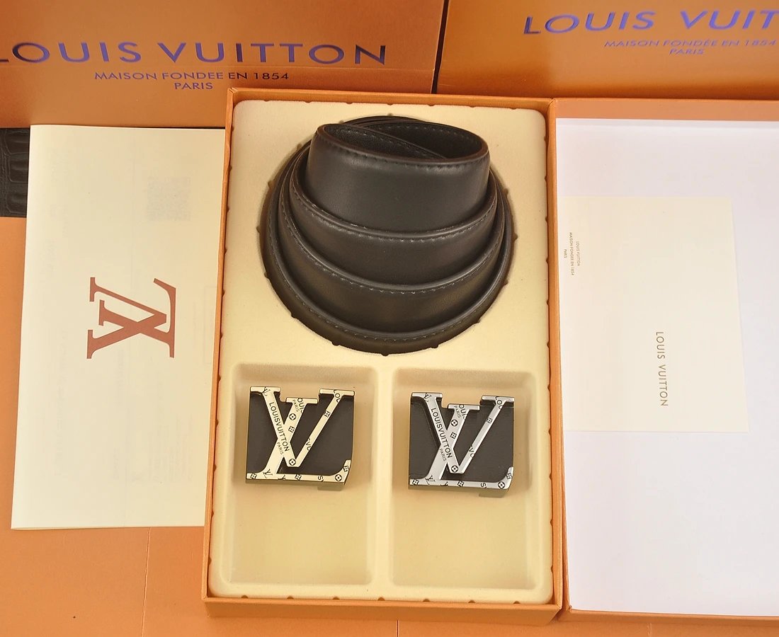 Louis Vuitton Belts Monogram embossed belt with LV buckle — 20