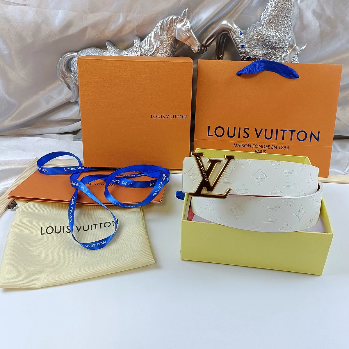 Louis Vuitton Belts Monogram embossed belt with LV buckle — 11
