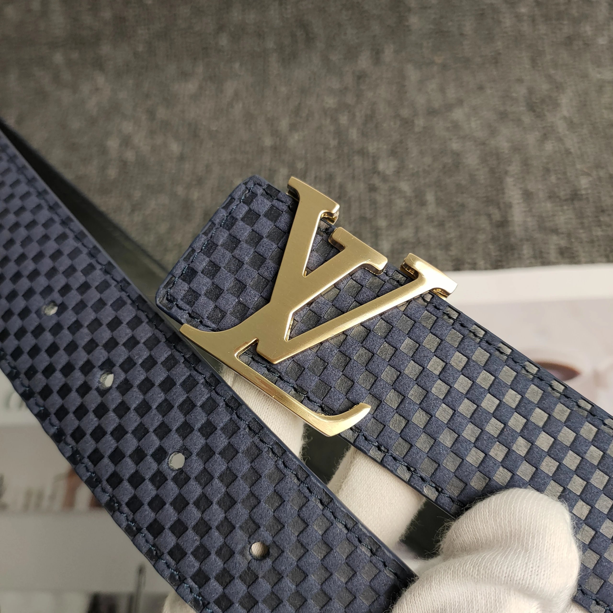 Louis Vuitton Belts Monogram embossed belt with LV buckle — 33