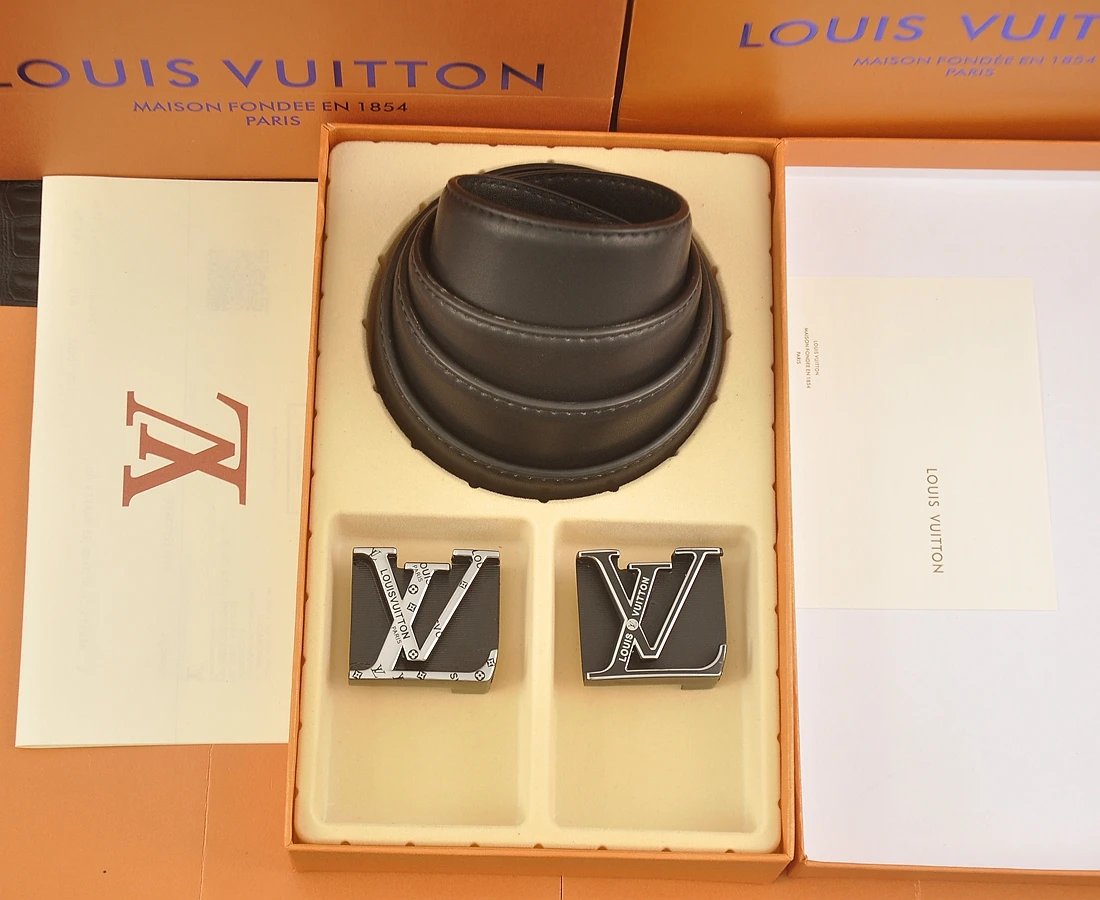 Louis Vuitton Belts Monogram embossed belt with LV buckle — 23