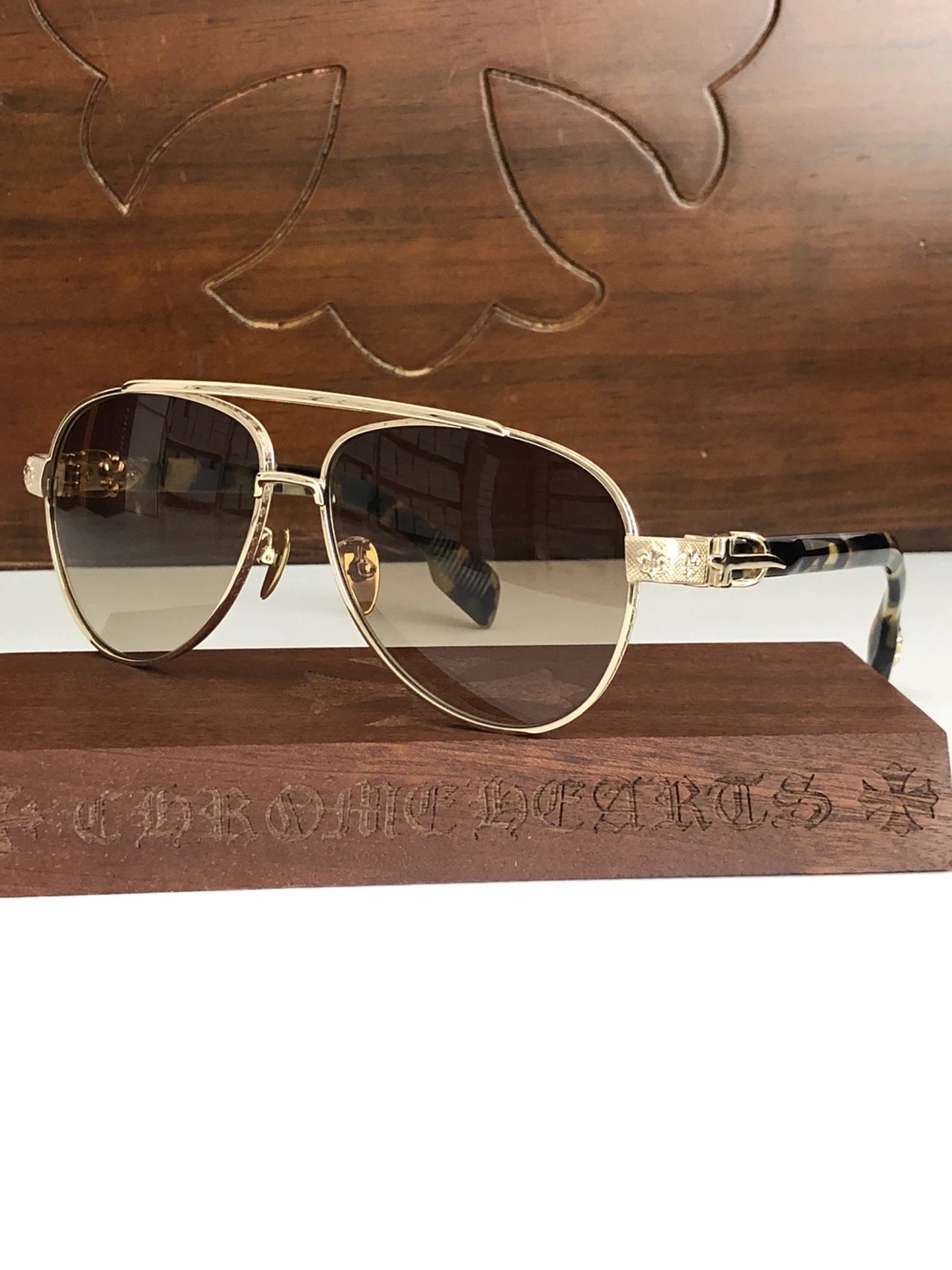 Chrome heart glasses