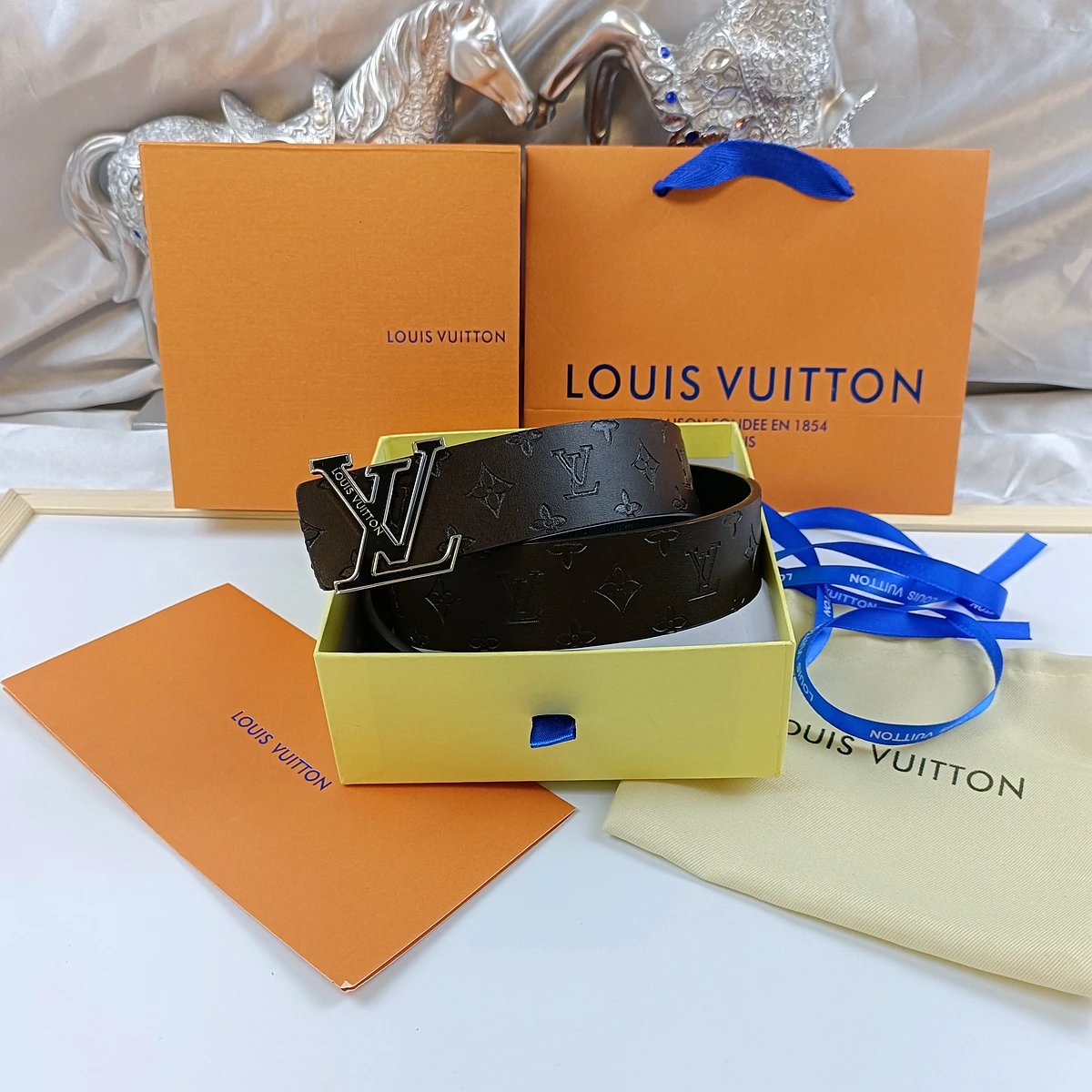 Louis Vuitton Belts Monogram embossed belt with LV buckle — 8
