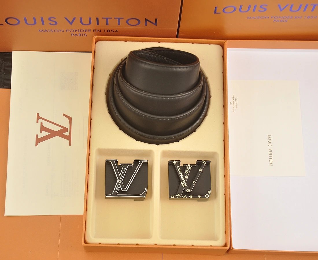Louis Vuitton Belts Monogram embossed belt with LV buckle — 17