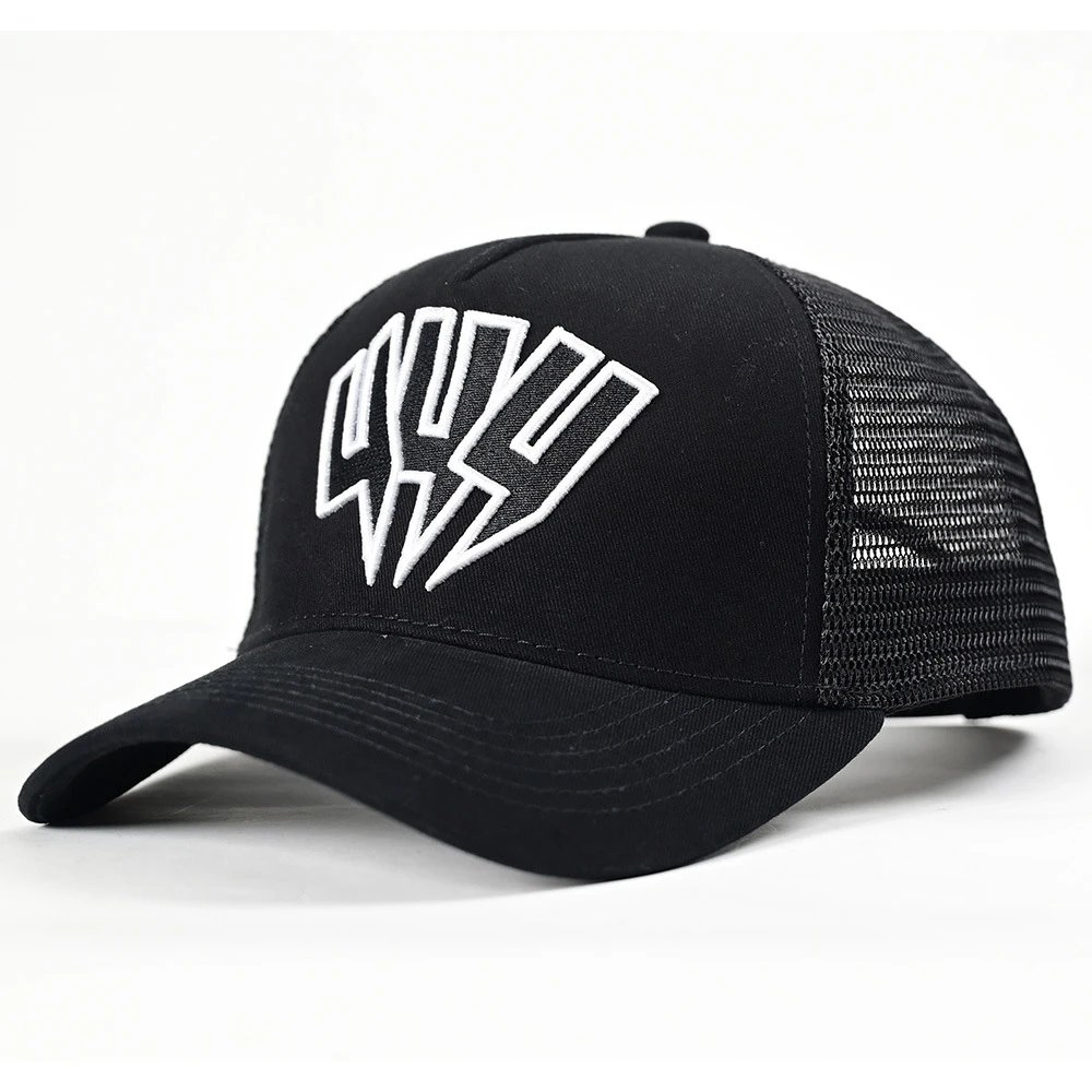 Unbranded Hats Mesh-back trucker cap with embroidered lightning graphic image 2
