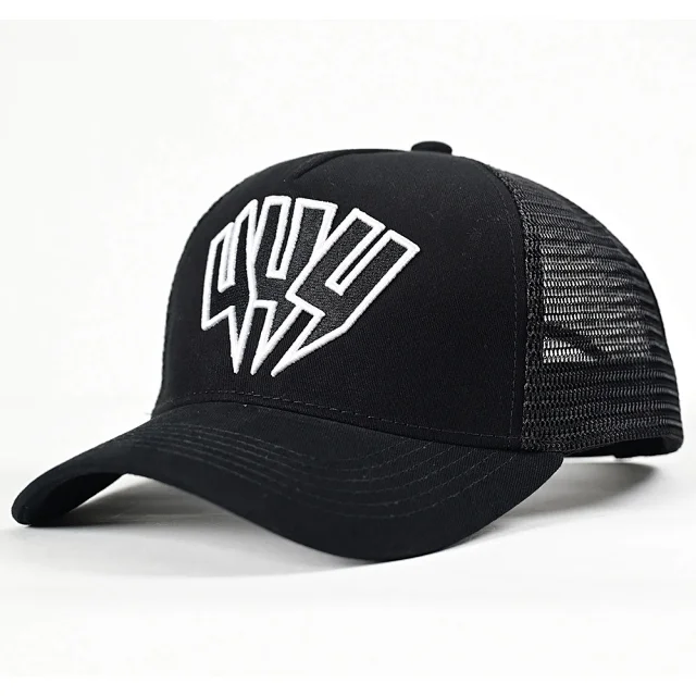 Unbranded Hats Mesh-back trucker cap with embroidered lightning graphic product detail image 2