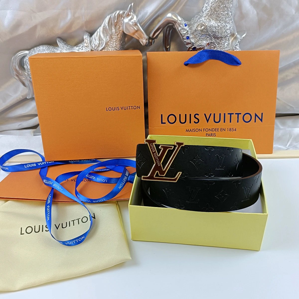 Louis Vuitton Belts Monogram embossed belt with LV buckle — 6