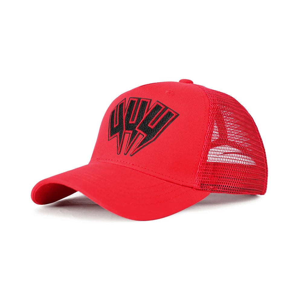 Unbranded Hats Mesh-back trucker cap with embroidered lightning graphic — 37