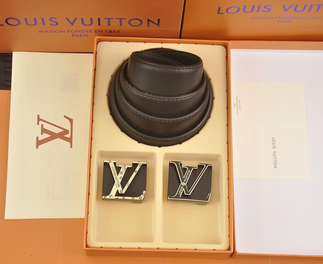 Louis Vuitton Belts Monogram embossed belt with LV buckle — 21