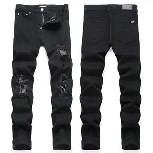 EXIAMIRI Distressed Black Acid-Wash Skinny Jeans - 8