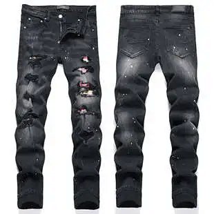 Amiri Distressed Logo Embroidered Black Jeans product detail 14 in Litbuy spreadsheet finds
