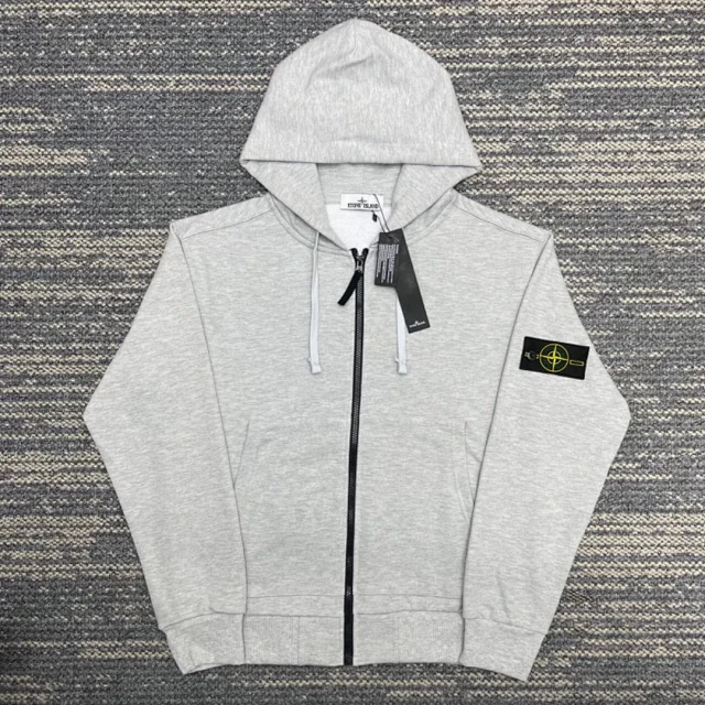 Stone Island Hoodies & Sweatshirts Hooded zip-front and pullover with compass sleeve badge product detail image 15