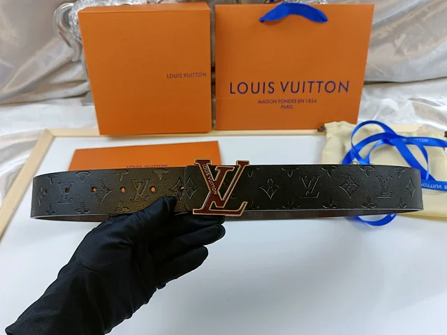 Louis Vuitton Belts Monogram embossed belt with LV buckle product detail image 3