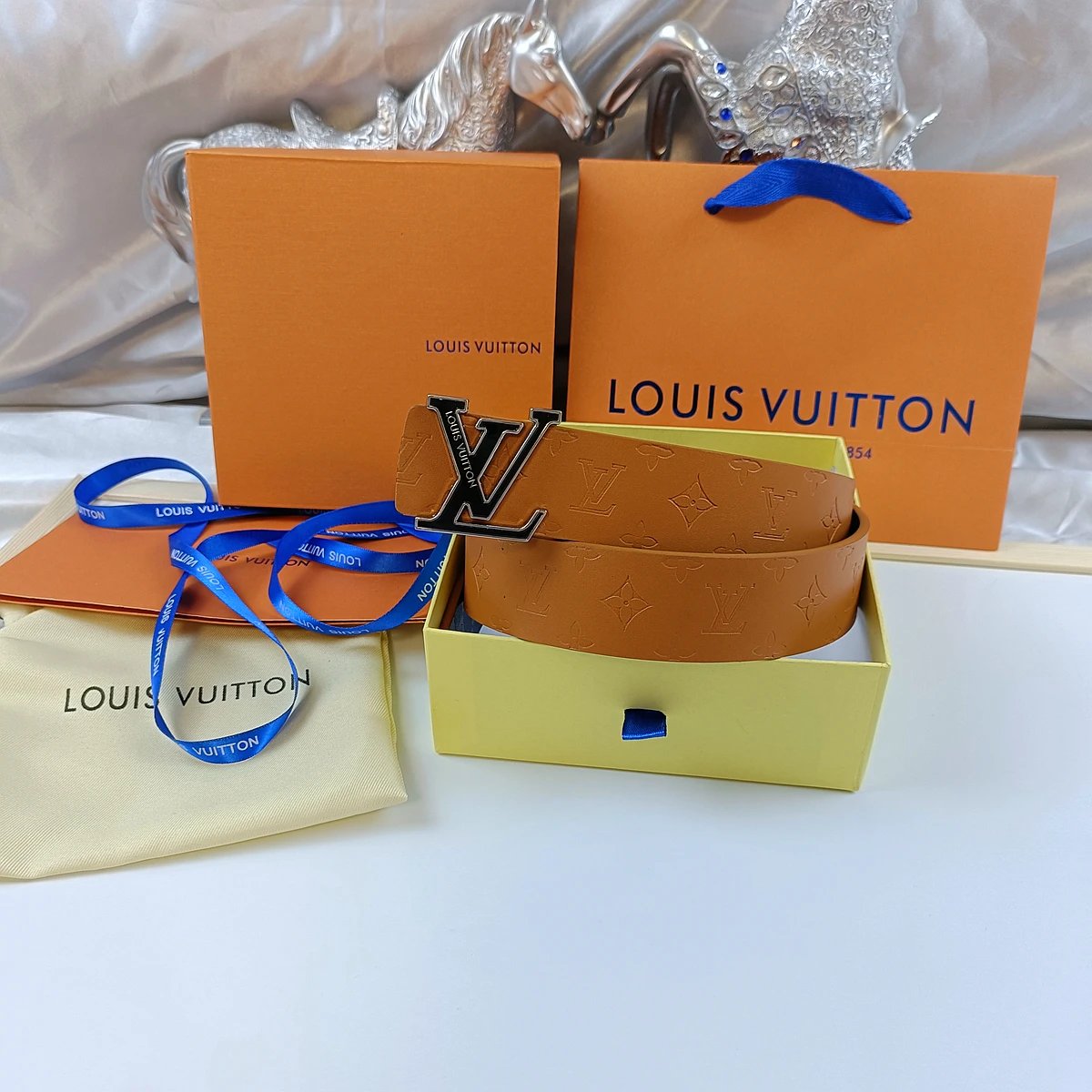 Louis Vuitton Belts Monogram embossed belt with LV buckle — 3