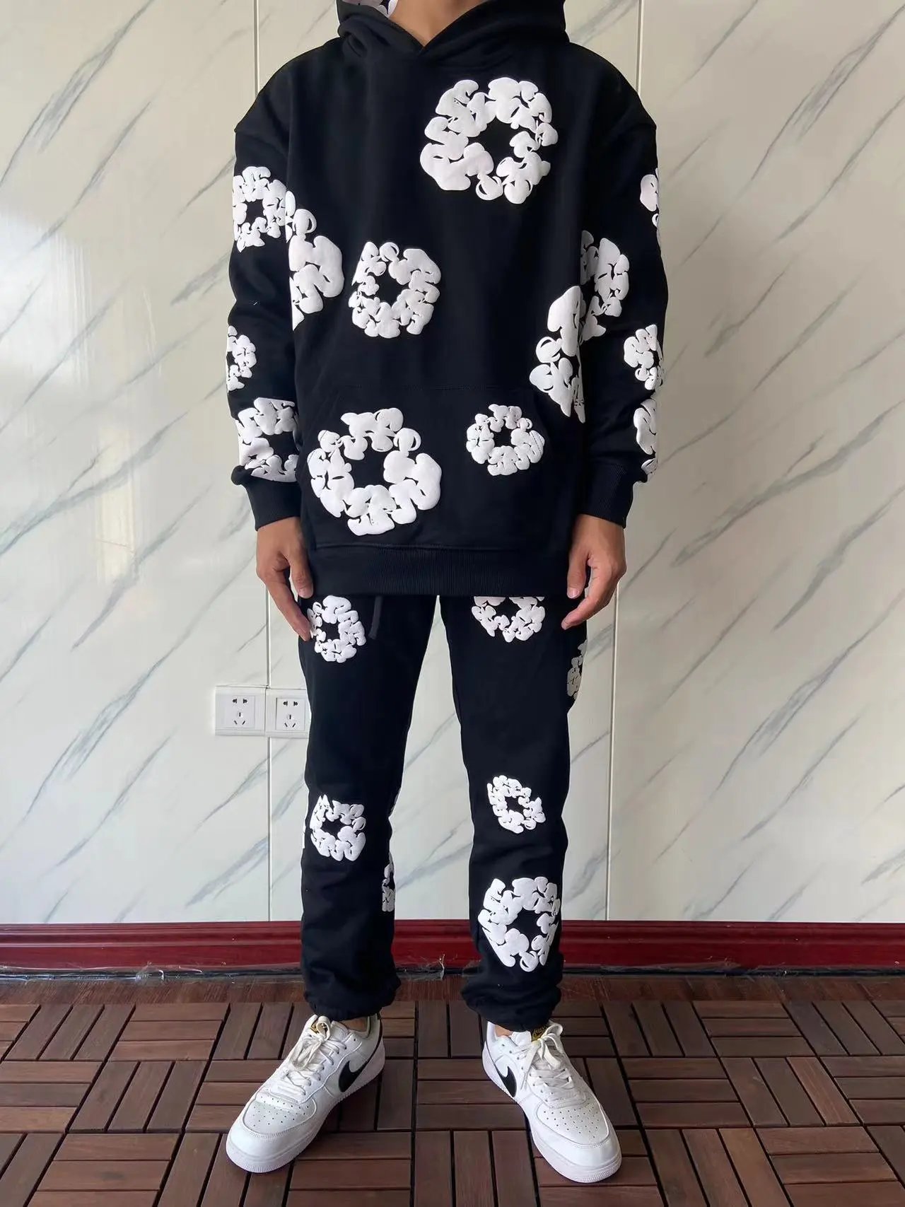 Floral Print Hoodie and Pants Set for Women - Cozy Lounge Wear