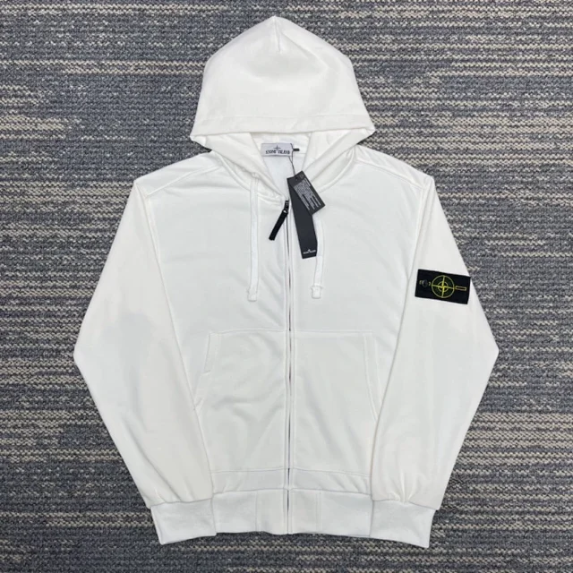 Stone Island Hoodies & Sweatshirts Hooded zip-front and pullover with compass sleeve badge product detail image 8