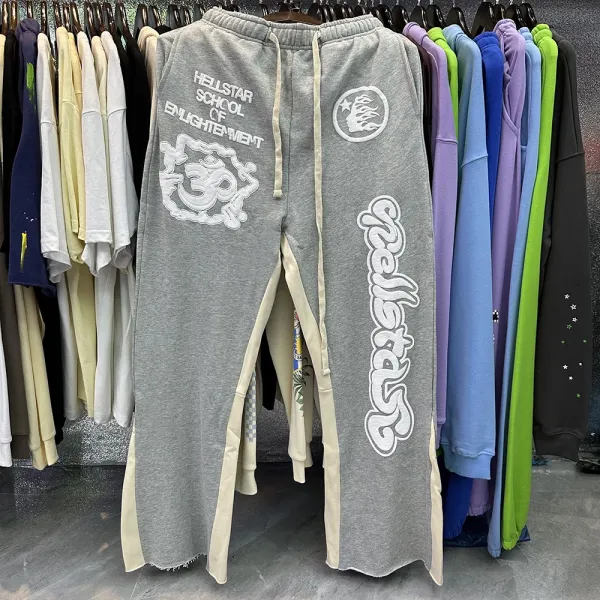 Hellstar School of Enlightenment Embroidered Sweatpants Gray - 1