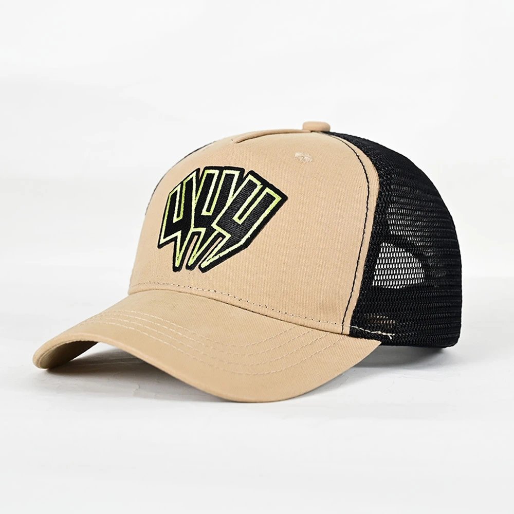 Unbranded Hats Mesh-back trucker cap with embroidered lightning graphic image 6