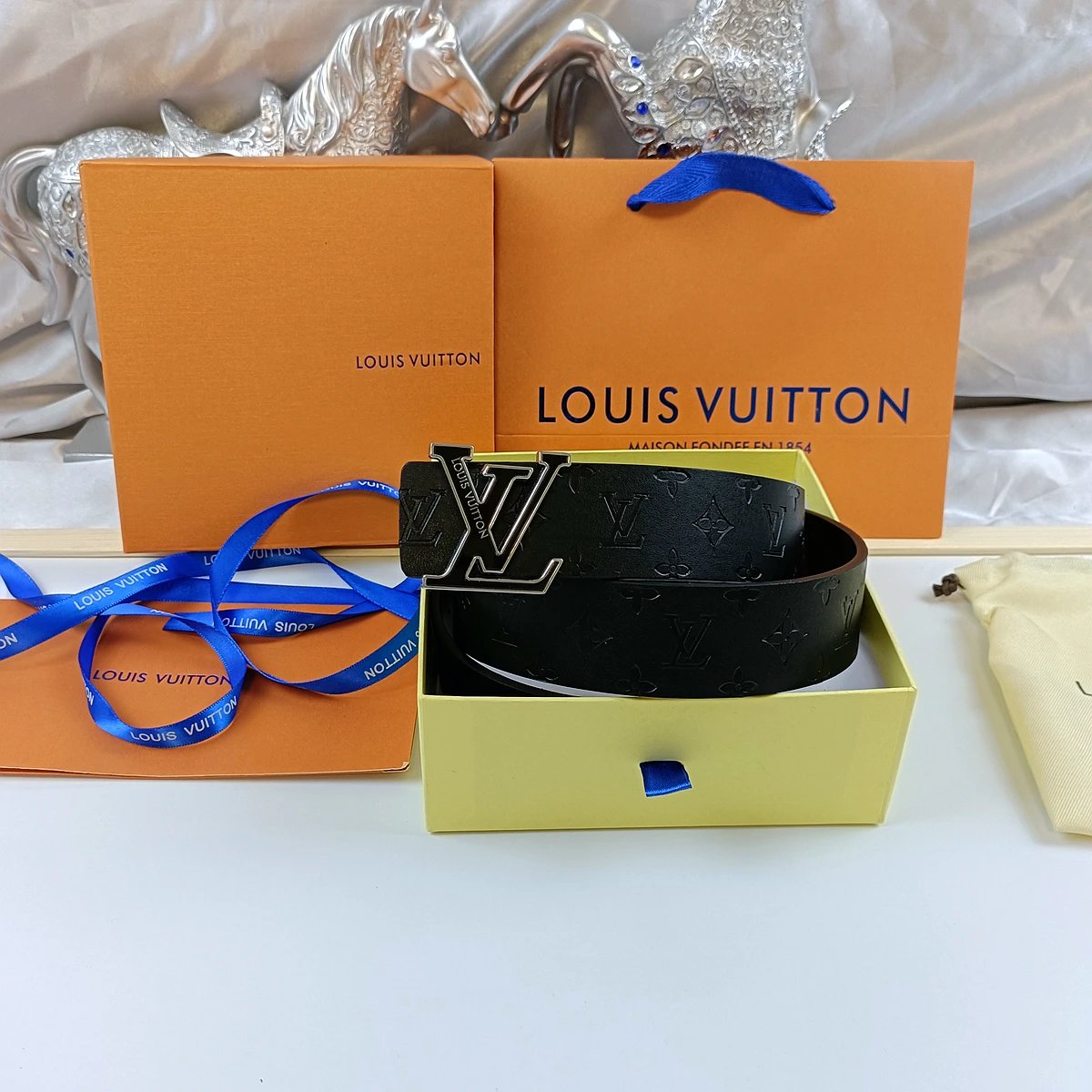 Louis Vuitton Belts Monogram embossed belt with LV buckle — 5